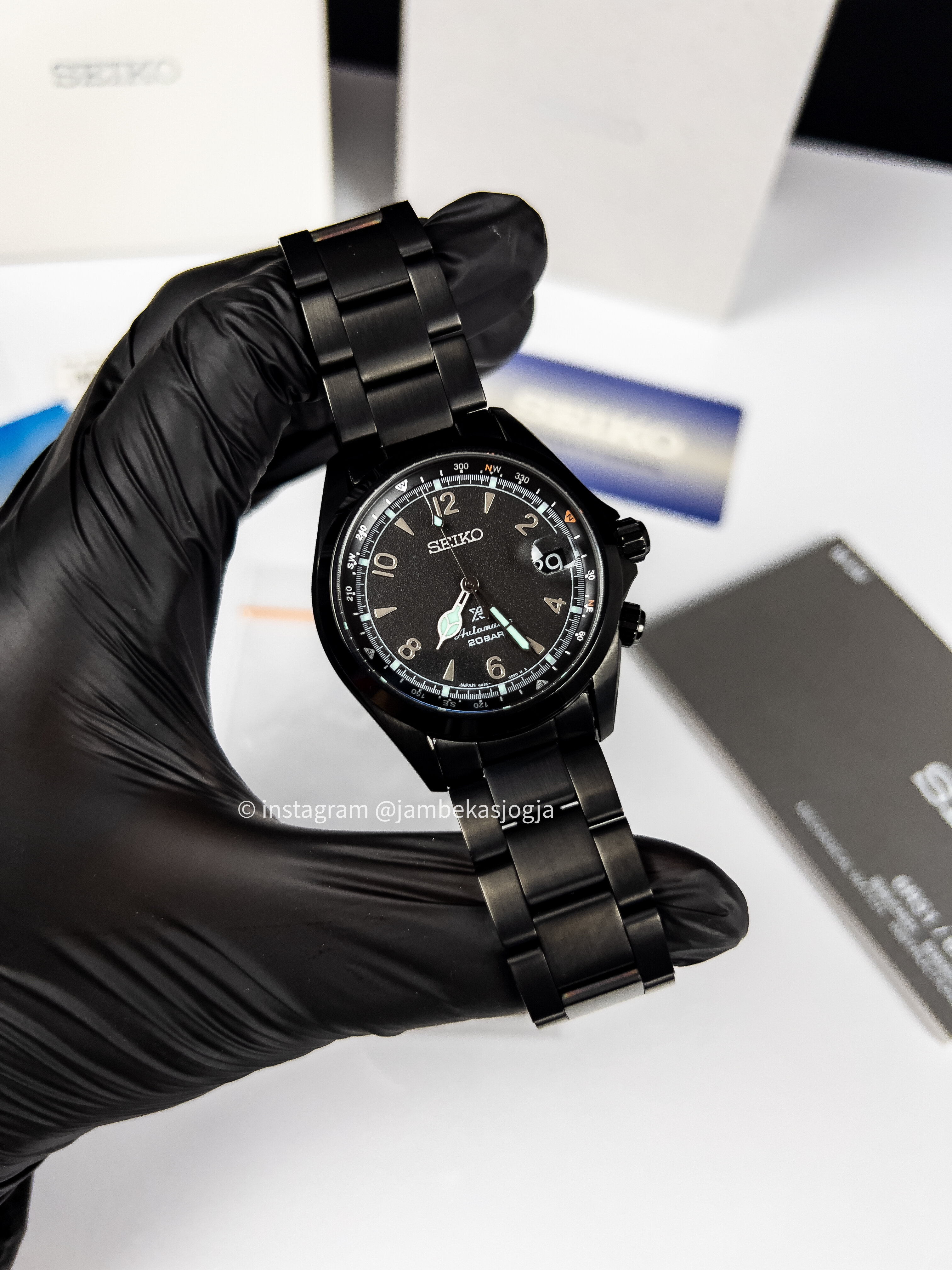 (SKU 73) Seiko Prospex SPB337J1 Alpinist The Black Series Night Vision Stainless Steel Strap Limited Edition GARANSI RESMI DESEMBER 2027