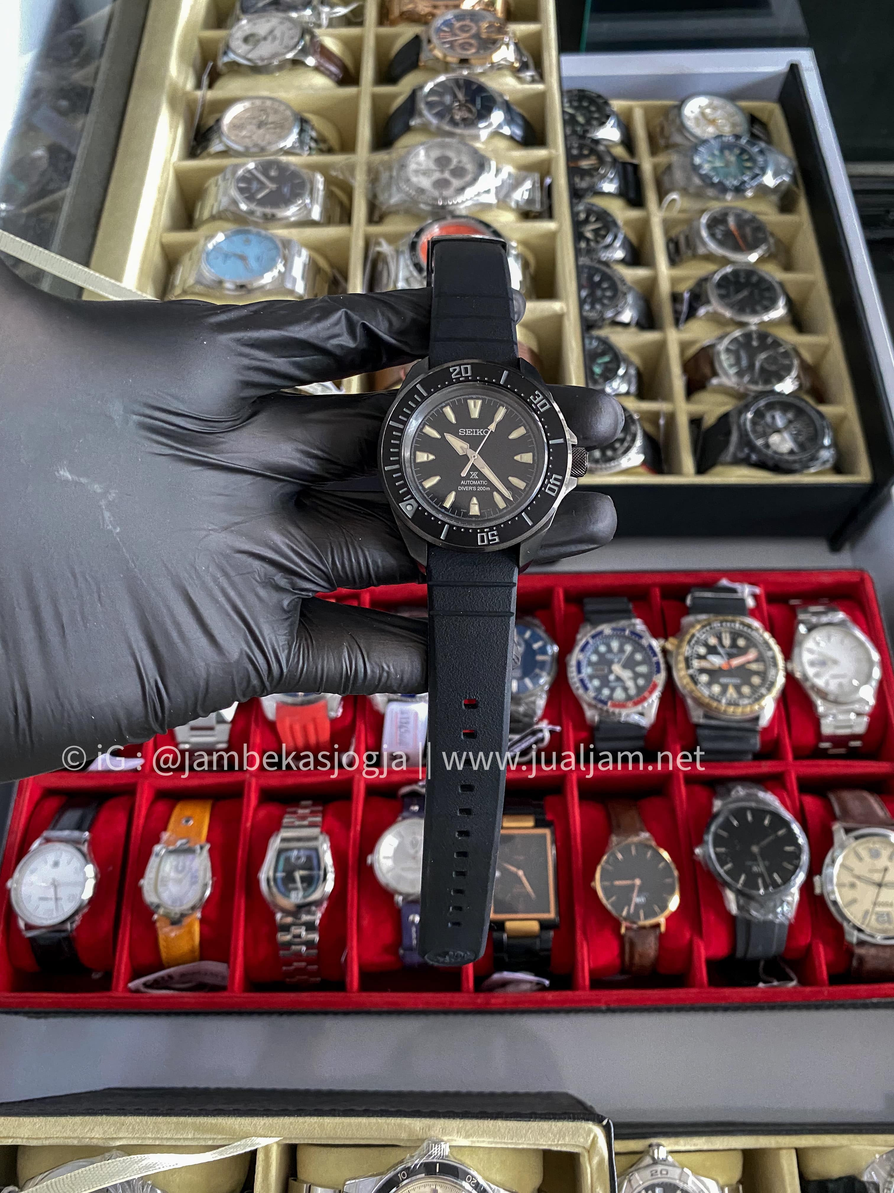 (SKU 226) Seiko Prospex SRPL15K1 Diver Samurai Shog-Urai Black Dial Black Silicone Strap GARANSI RESMI DESEMBER 2027
