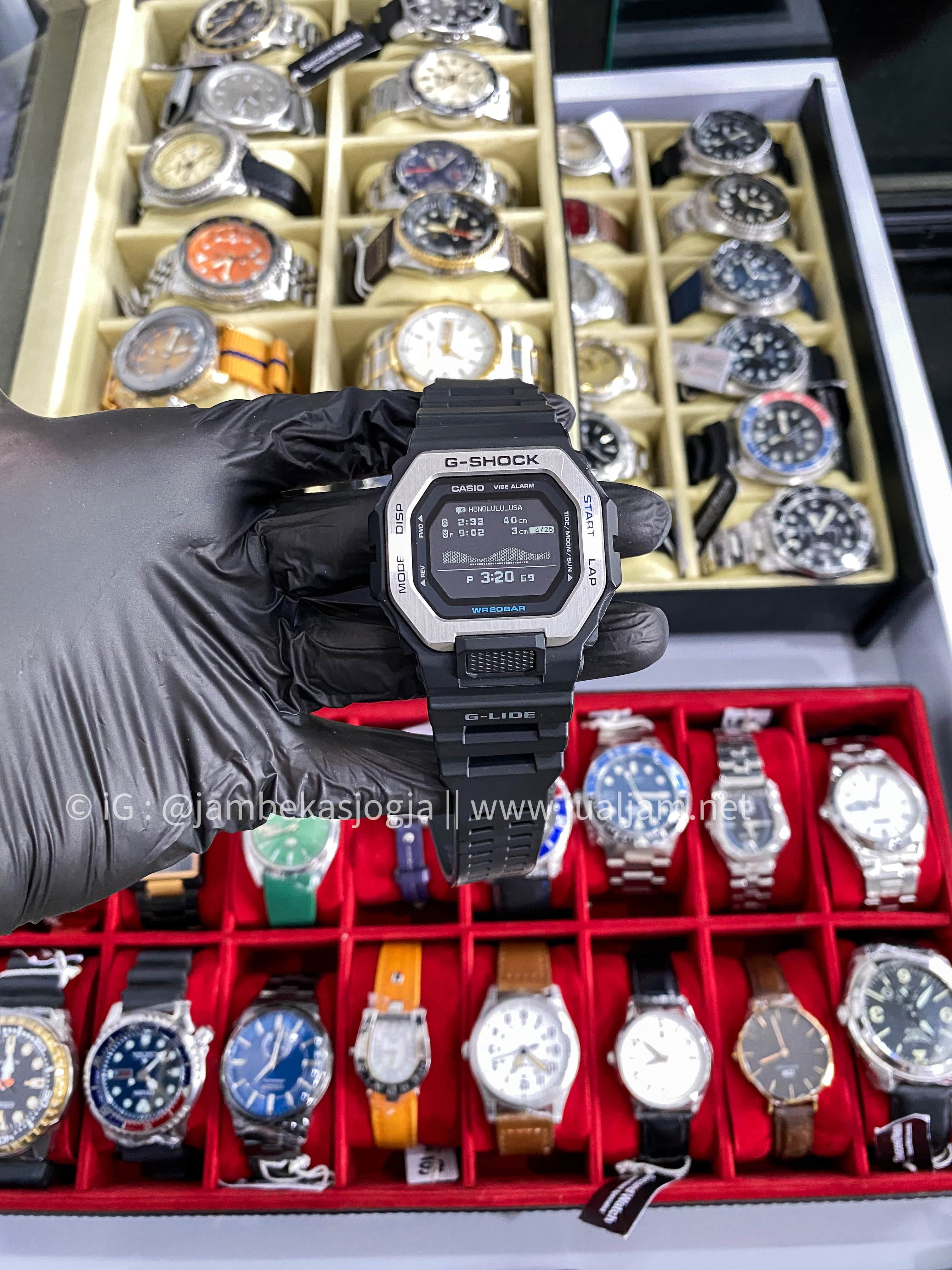 (SKU 241) Casio G-Shock G-Lide GBX-100-1DR Men Black Digital Dial Black Resin Band GARANSI JULI 2026