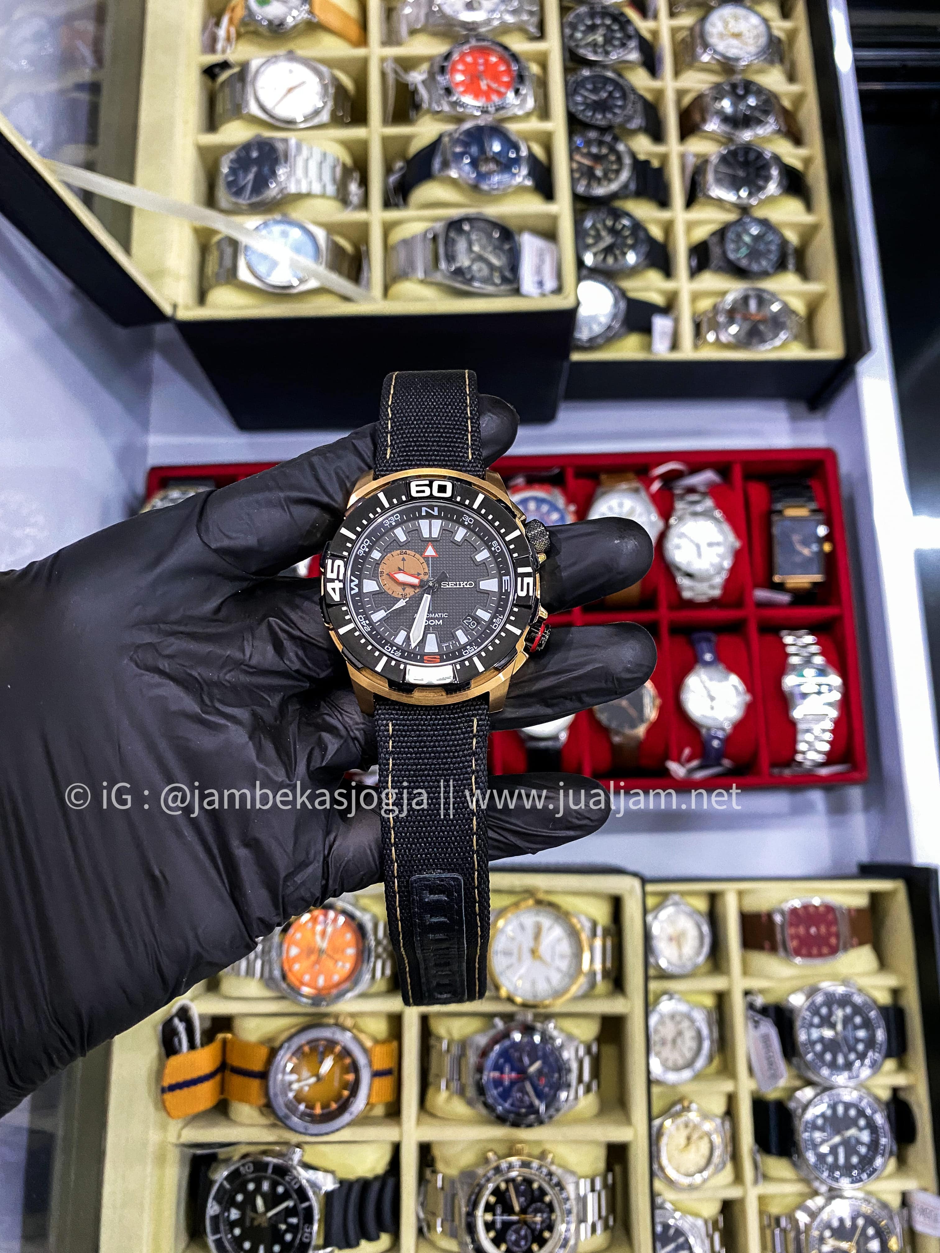 (SKU 266) Seiko Automatic SSA060K1 Superior Black Dial Black Nylon Strap LIMITED EDITION