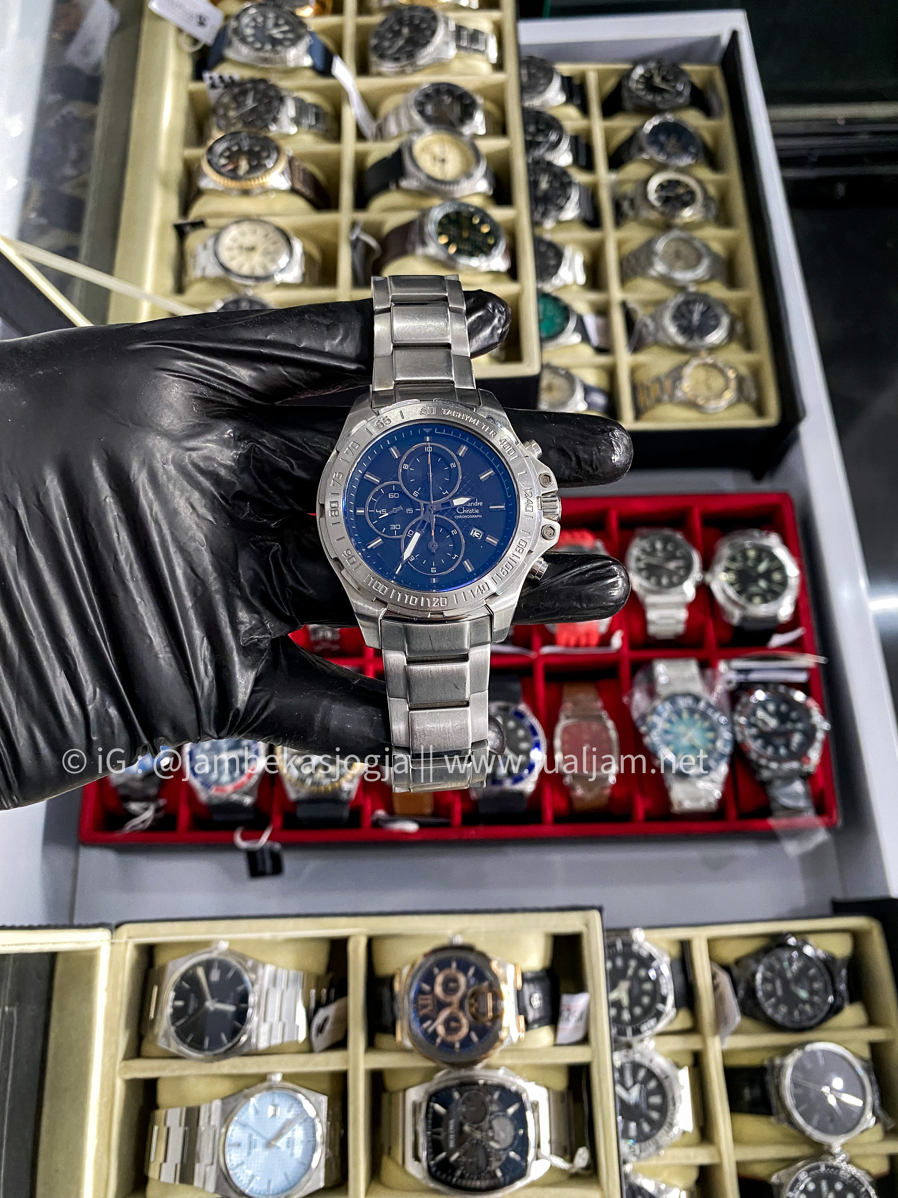 Alexandre Christie Chronograph 6250MC Stainless Steel Strap silver ( TITIP JUAL )