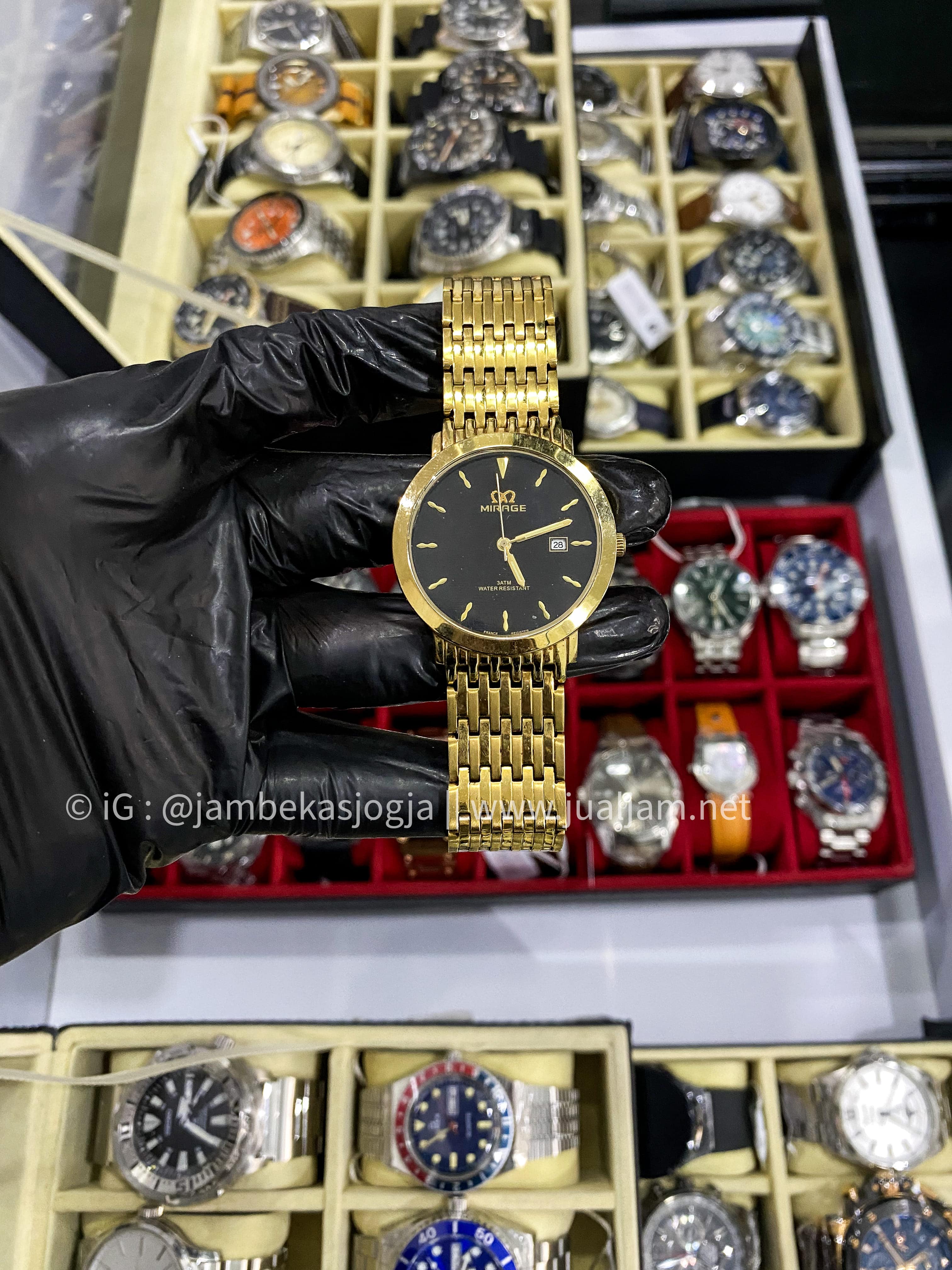 MIRAGE ARP 8745-L/JAM TANGAN WANITA RANTAI STAINLESS STEEL WATER RESISTANT 3 ATM (TITIP JUAL)