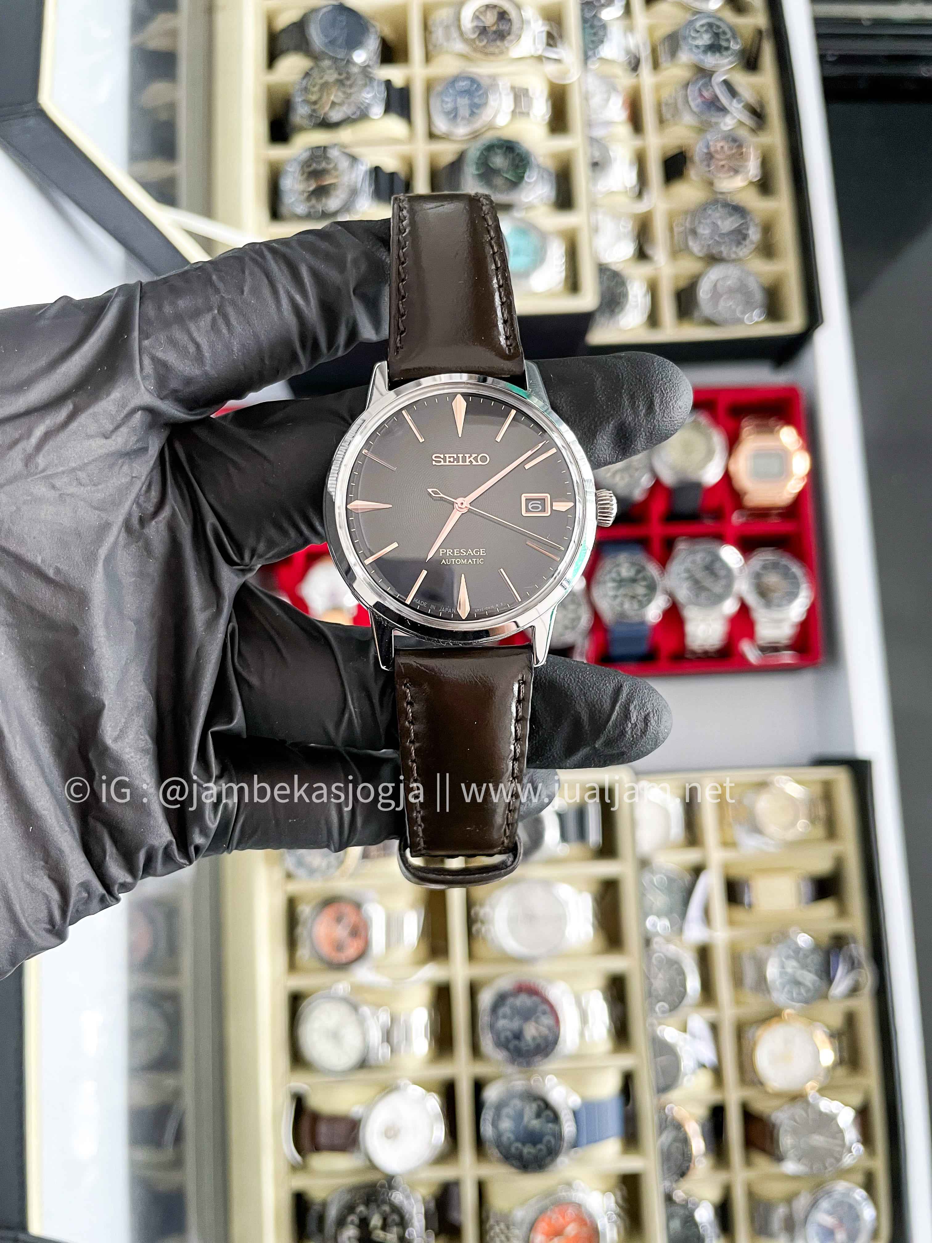 (SKU 398) Seiko Presage SRPJ17J1 Cocktail Time The Irish Coffee Gradient Dial Dark Brown Leather Strap GARANSI RESMI APRIL 2028