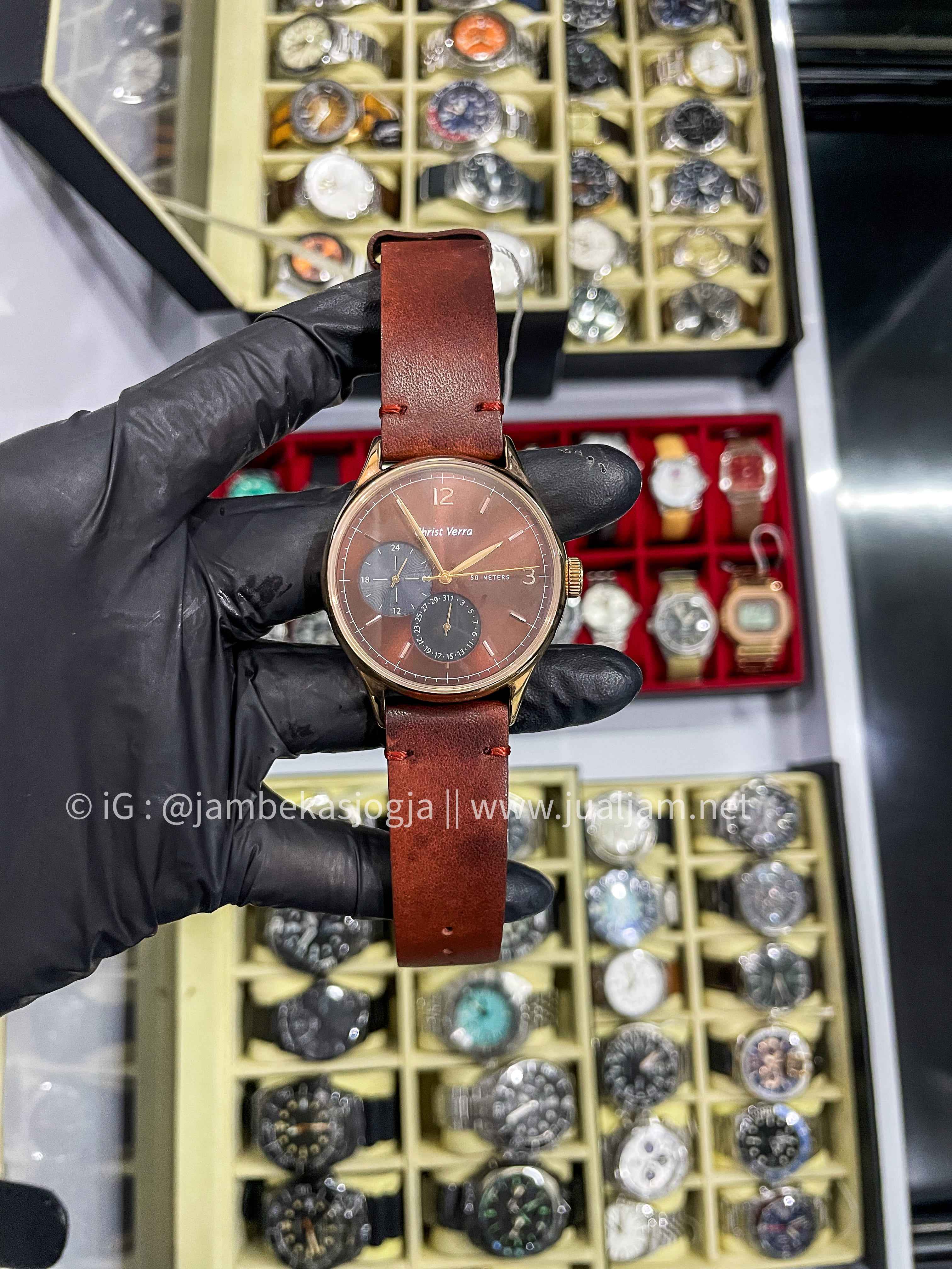 CHRIST VERRA  CV517071G CLASSIC STAINLESS BODY JAM TANGAN MEWAH - SLNVY/16IV (TITIP JUAL)