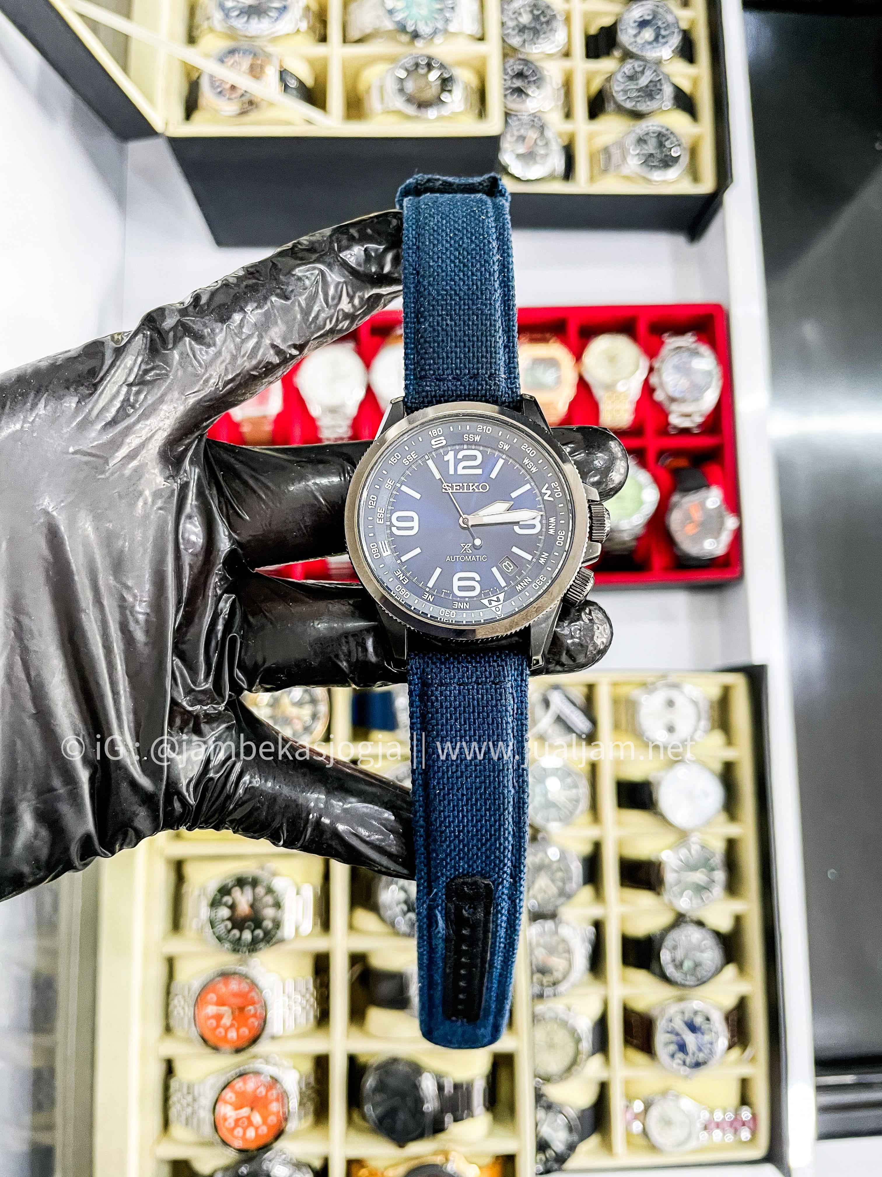 (SKU 490) Seiko Prospex SRPC31K1 Land Blue Dial Blue Nylon Strap Automatic Watch