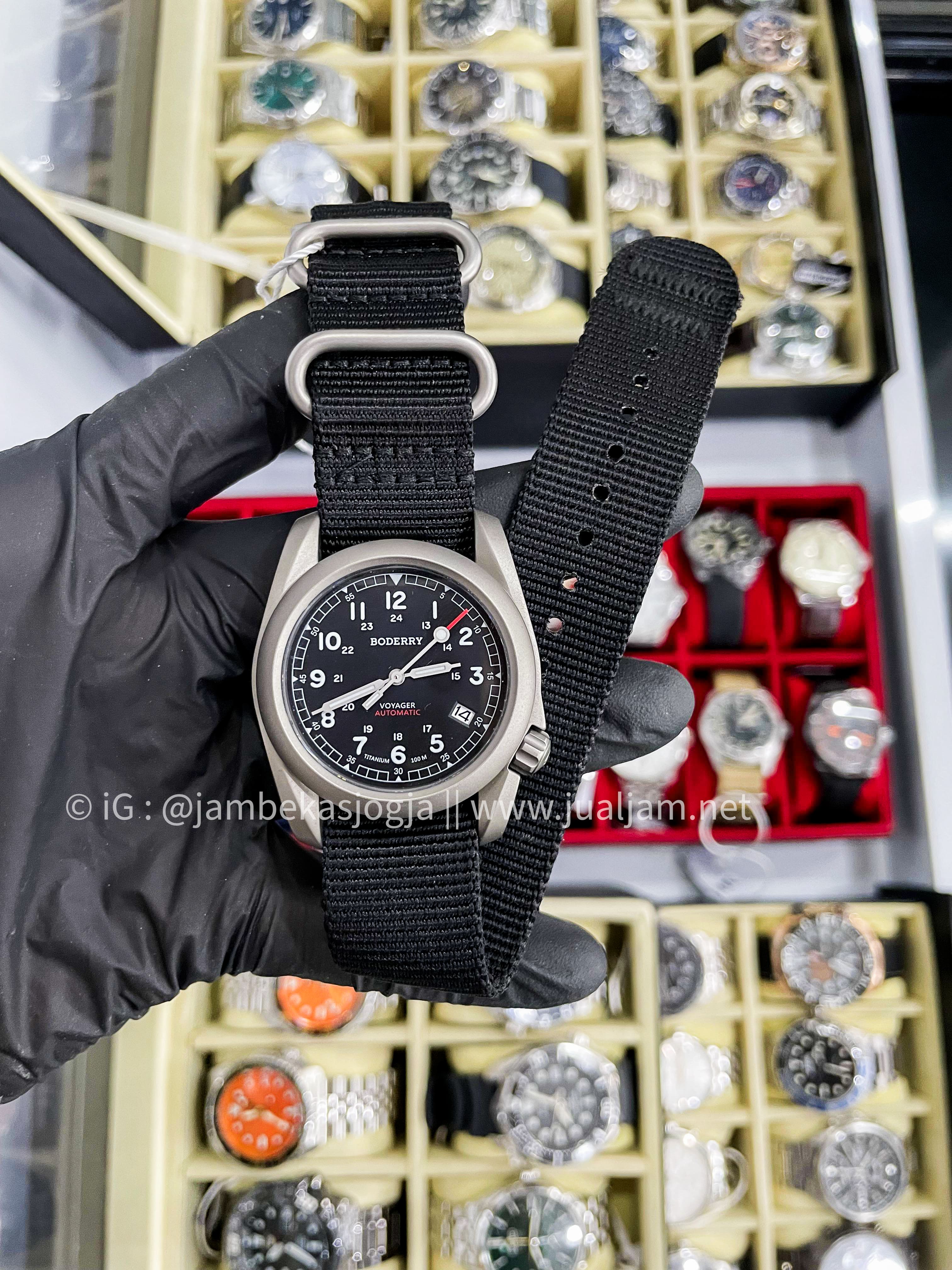 Boderry Voyager Field Watch Titanium Automatic  Field Watch | Black (TITIP JUAL)