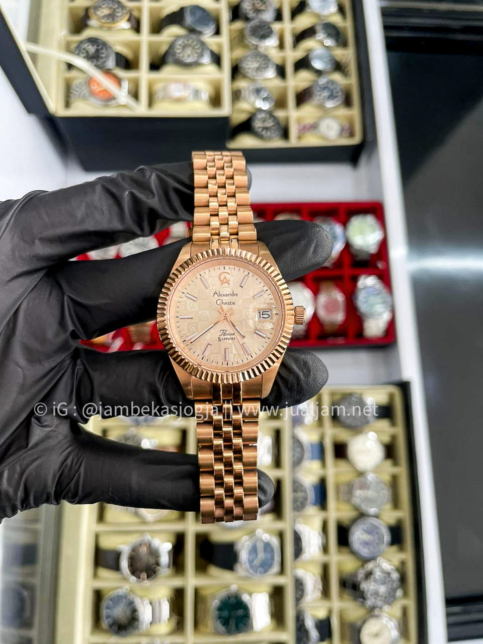 Alexandre Christie 5013MD Gold Dial Stainless strap GARANSI RESMI JULI 2026 (TITIP JUAL)