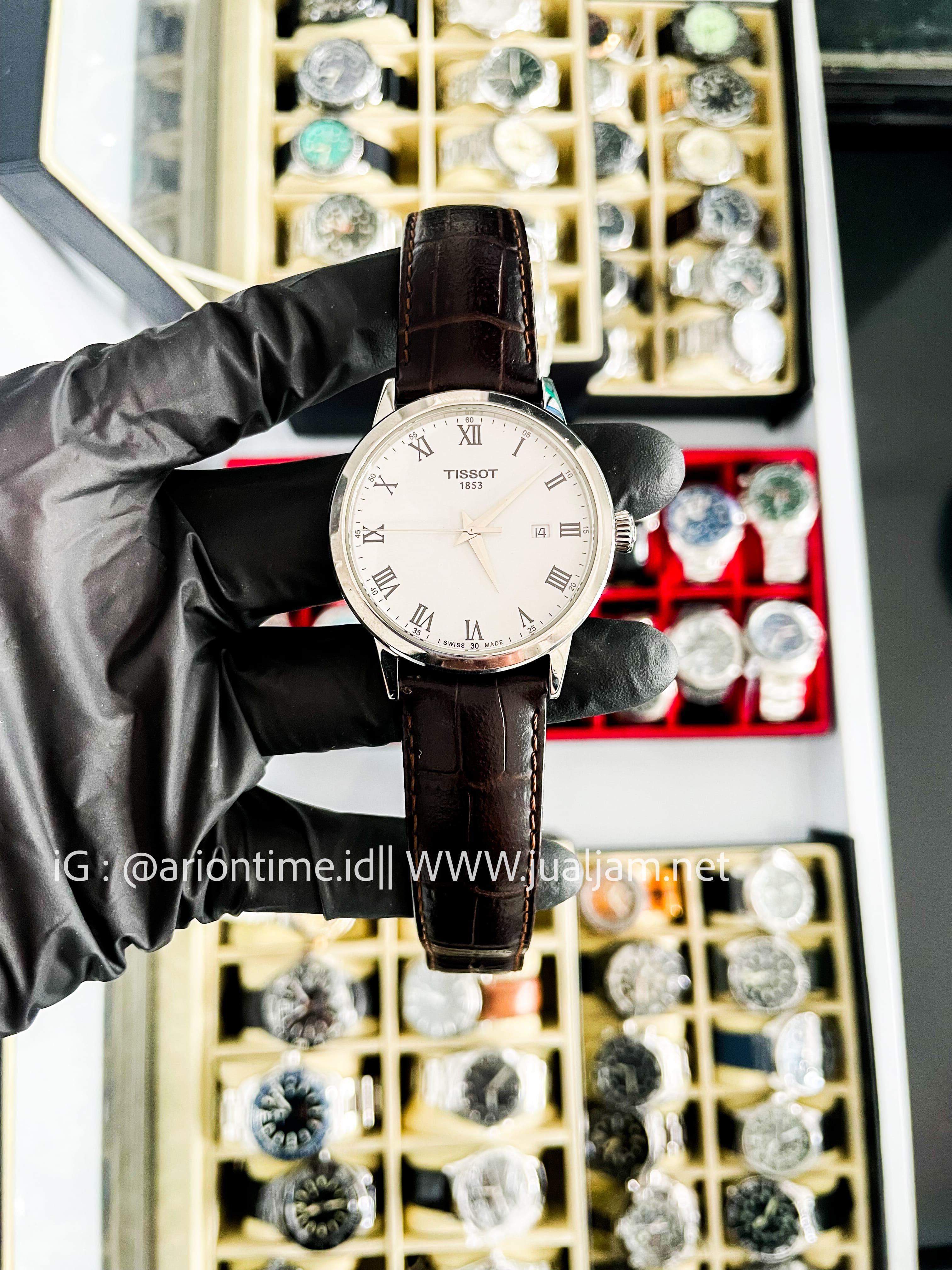 ( SKU 325) TP-TISSOT Classic Dream Quartz Watch T129410A Brown letaher strap