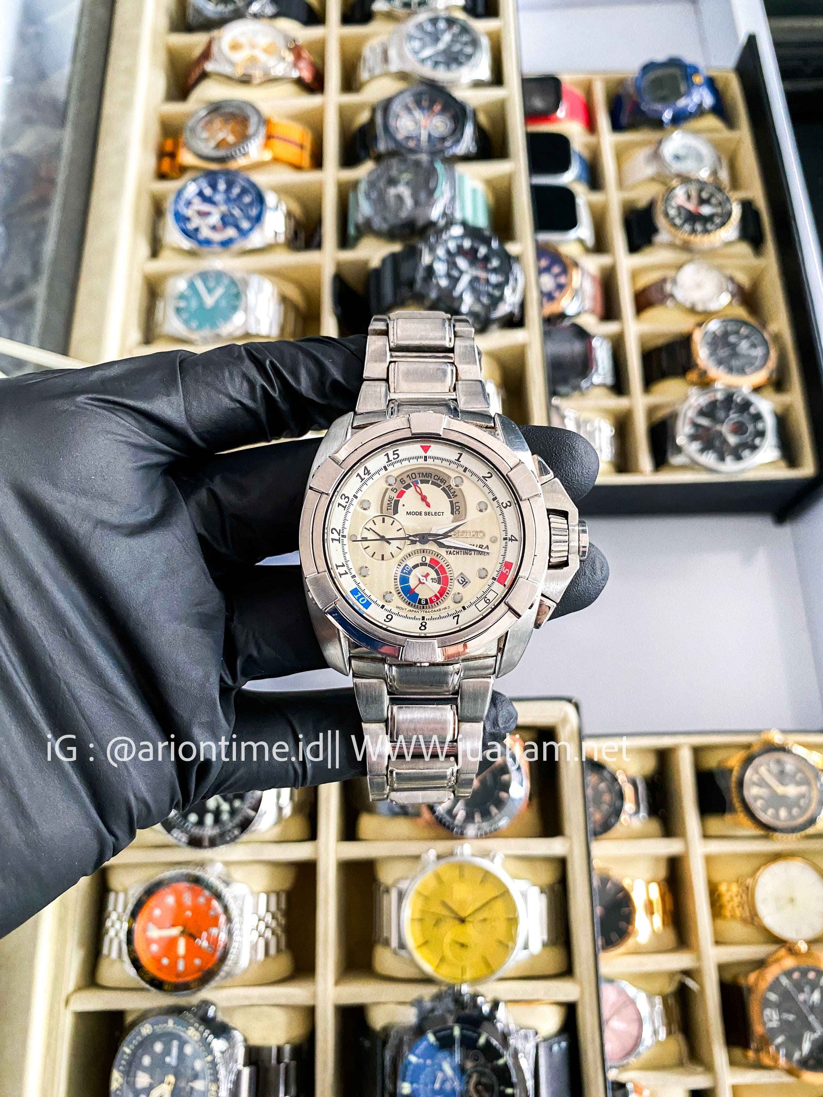 [SKU 621] Seiko Velatura Yachting Timer 7T62-0CJ0 White Dial Stainless Steel Strap